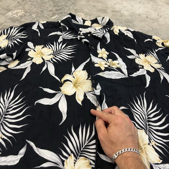 Vintage Quicksilver Hawaiian Shirt Cotton/Rayon Size 2XL Waves Surf READ DESCRIP - Picture 3 of 9